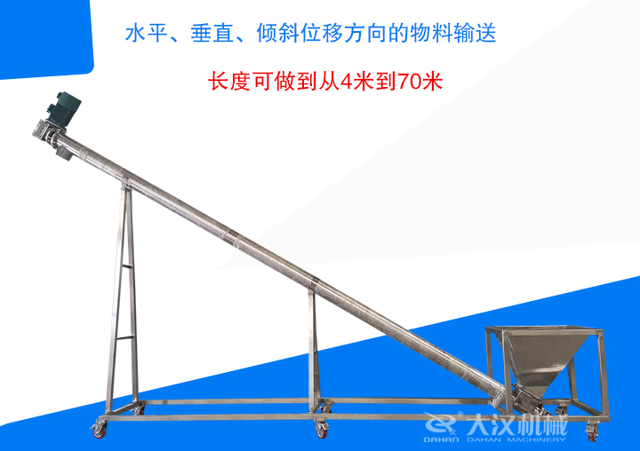 長度可做到從4米到70米 ，支持水平、垂直、傾斜位移方向的物料輸送